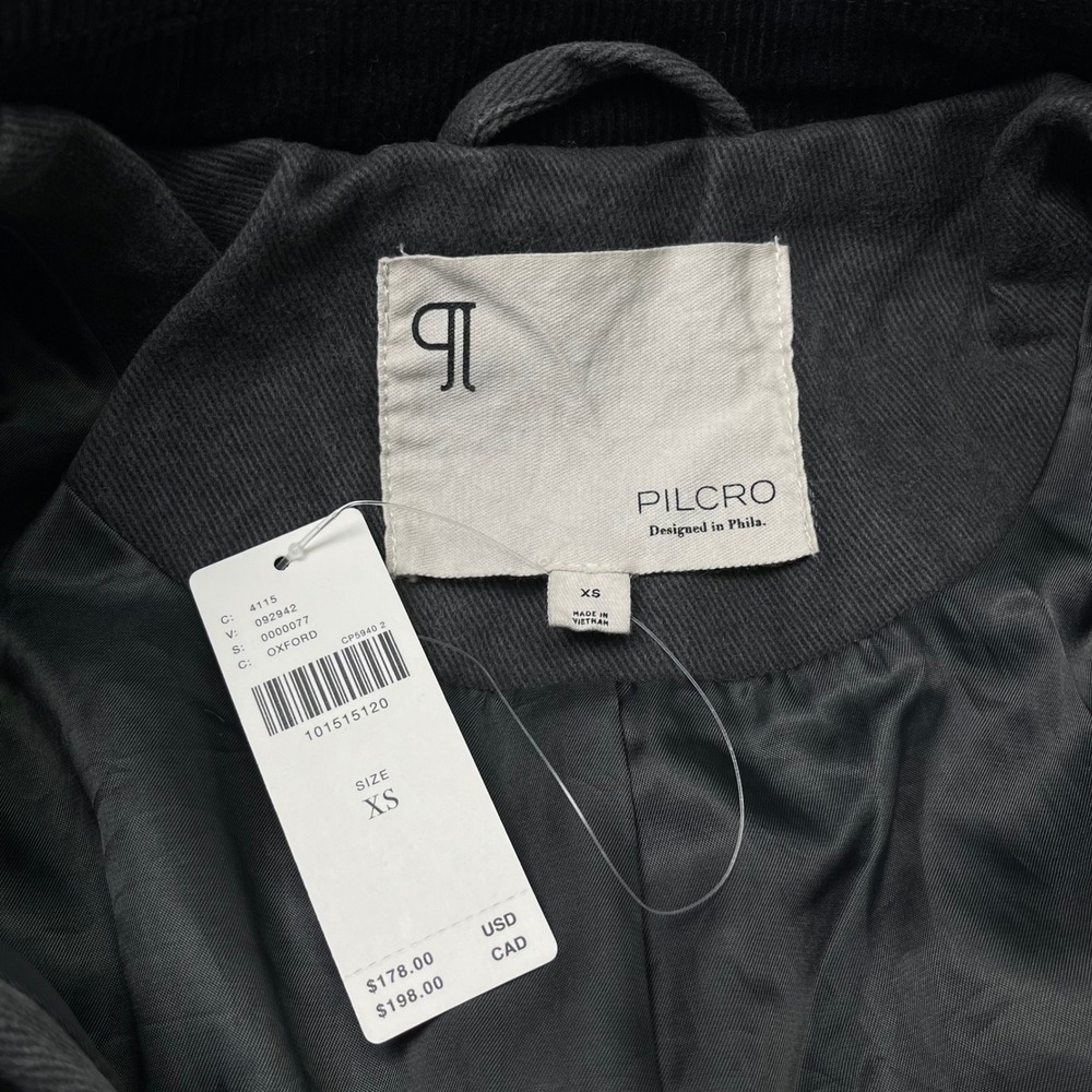 NWT Anthropologie PILCRO Western Barn Jacket Oversized Charcoal Denim Sz XS $178 - Picture 8 of 10